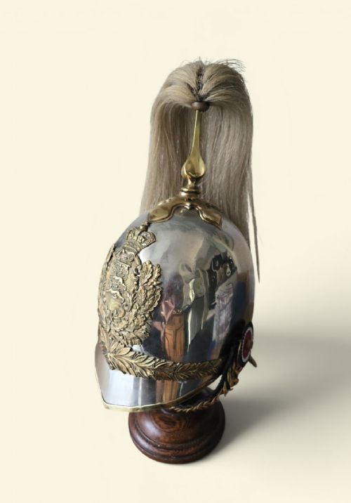 1871 PATTERN OFFICERS CAVALRY HELMET DUKE OF YORKS OWN REGIMENT OF YEOMANRYWHITE METAL GILT HORSEHAIR PLUME CIRCA18711890 - ADDITIONAL PHOTO 1
