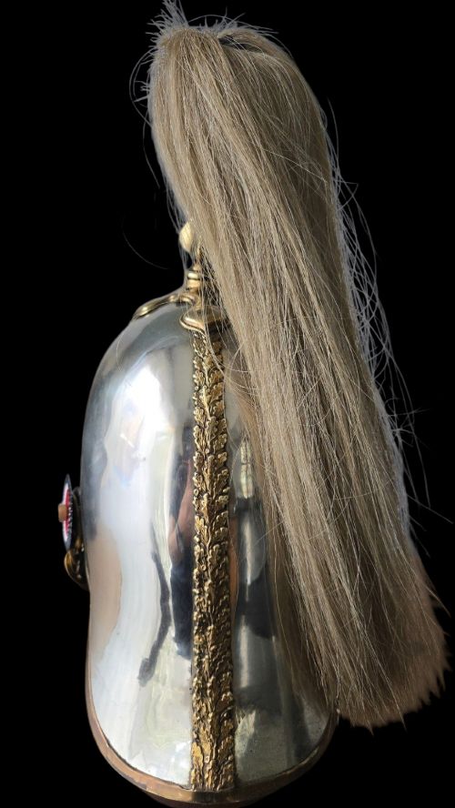 1871 PATTERN OFFICERS CAVALRY HELMET DUKE OF YORKS OWN REGIMENT OF YEOMANRYWHITE METAL GILT HORSEHAIR PLUME CIRCA18711890 - ADDITIONAL PHOTO 3