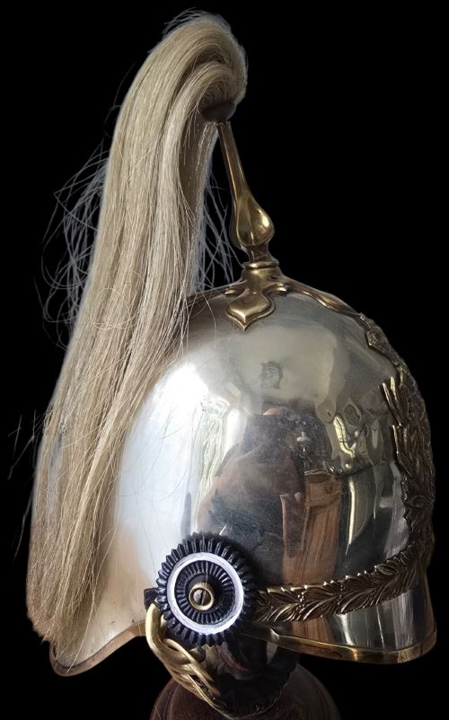 1871 PATTERN OFFICERS CAVALRY HELMET DUKE OF YORKS OWN REGIMENT OF YEOMANRYWHITE METAL GILT HORSEHAIR PLUME CIRCA18711890 - ADDITIONAL PHOTO 12