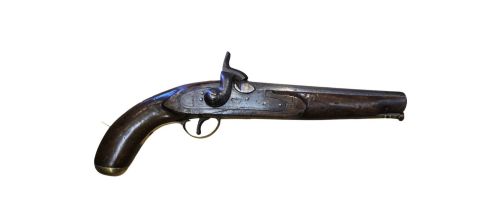 Mid-19th Century British Tower Percussion Cavalry Horse Pistol, Birmingham Proofs & Lock Bearing a Crown and 'Tower' Marking.