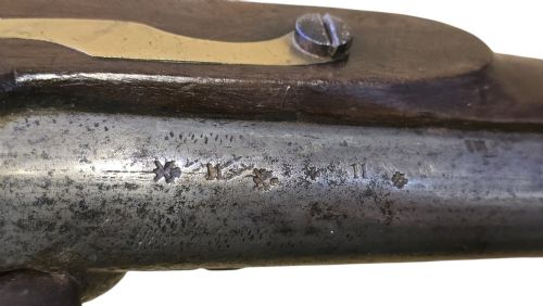 fig 2. Mid-19th Century British Tower Percussion Cavalry Horse Pistol, Birmingham Proofs & lock bearing a crown and 'Tower' marking.