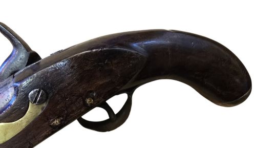 fig 5. Mid-19th Century British Tower Percussion Cavalry Horse Pistol, Birmingham Proofs & lock bearing a crown and 'Tower' marking.