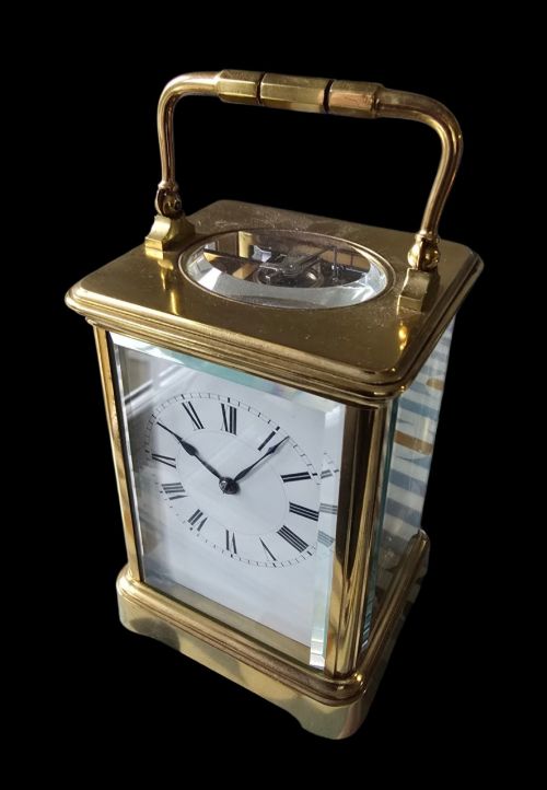FRENCH GILT-BRASS CARRIAGE CLOCK, HENRI JACOT, CIRCA 1900