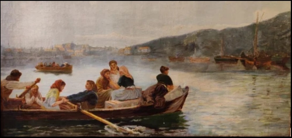 A 19TH CENTURY SCOTTISH OIL PAINTING ON CANVAS, IN ORIGINAL GILT FRAME.