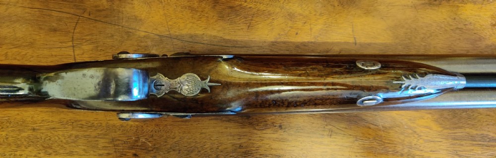 Westley Richards 14 bore side by side muzzle loading hammer action 19th century shotgun.  View VII