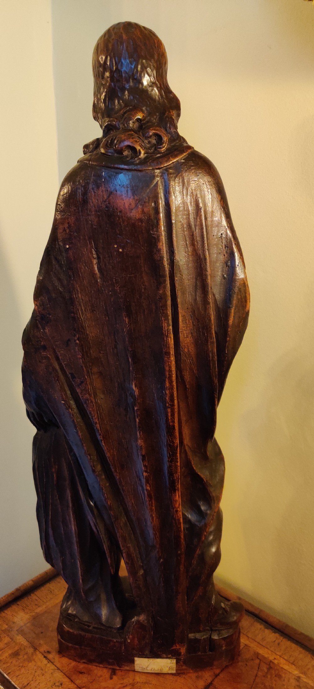 A rare 17th century, well carved Walnut figure of Saint Elizabeth and John the Baptist as a child.  View XII