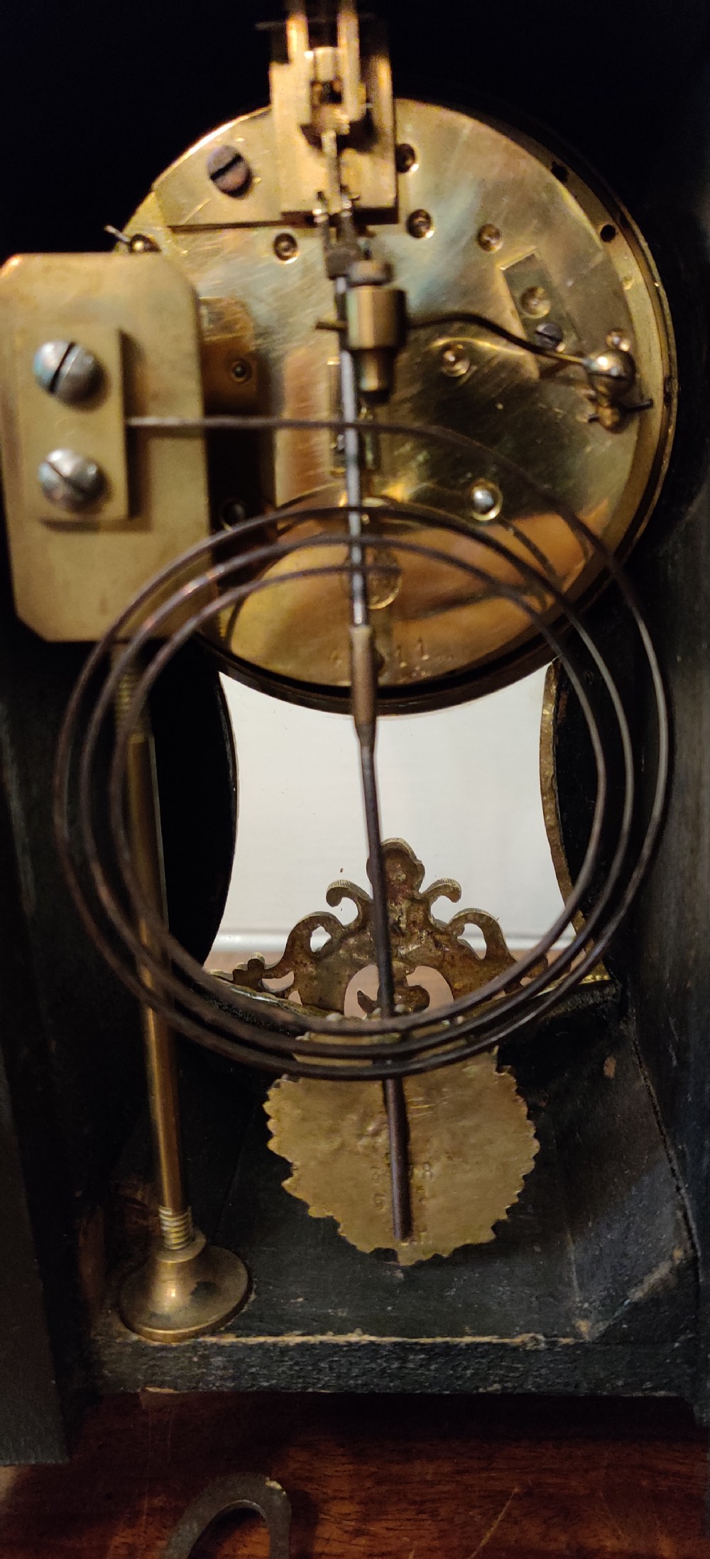 A  waisted, French, 19th century gilded ormolu, Boulle clock. View IV