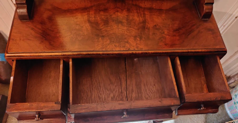 Georgian 18th Century Red Walnut English Dressing Table Mirror View VI