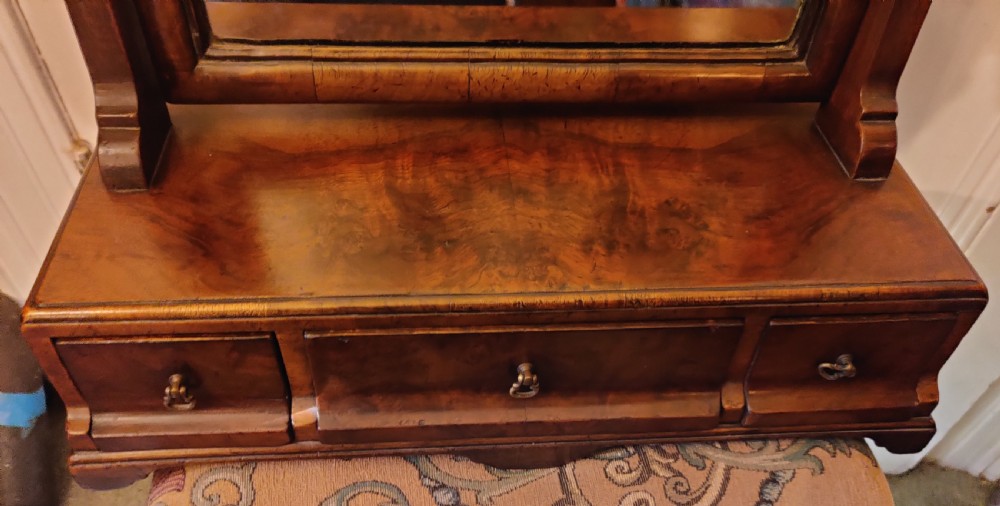 Georgian 18th Century Red Walnut English Dressing Table Mirror View IX