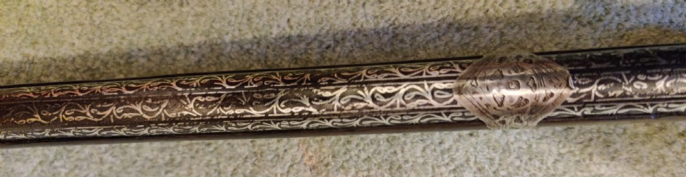EARLY 19TH CENTURY AFGHAN JEZAIL MUSKET. Decorated with silver inlay.  View V