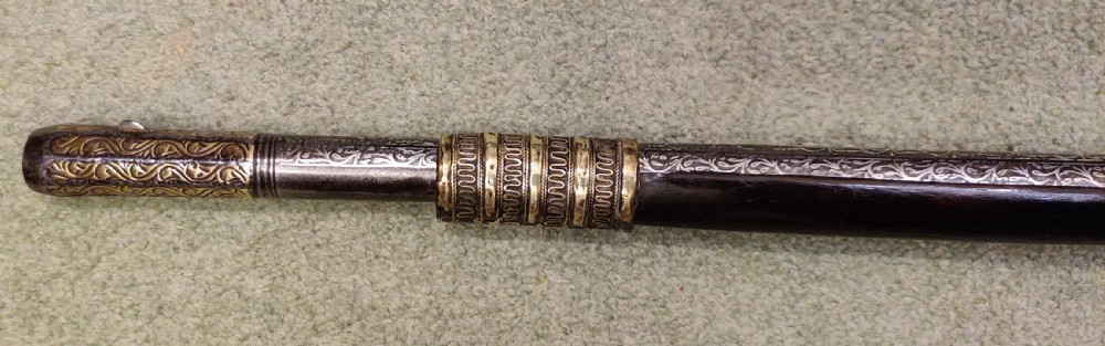EARLY 19TH CENTURY AFGHAN JEZAIL MUSKET. Decorated with silver inlay.  View VI