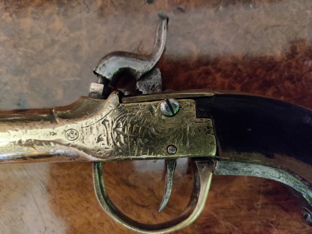 Belgian Blunderbuss  Pistol, with brass barrel.  View II