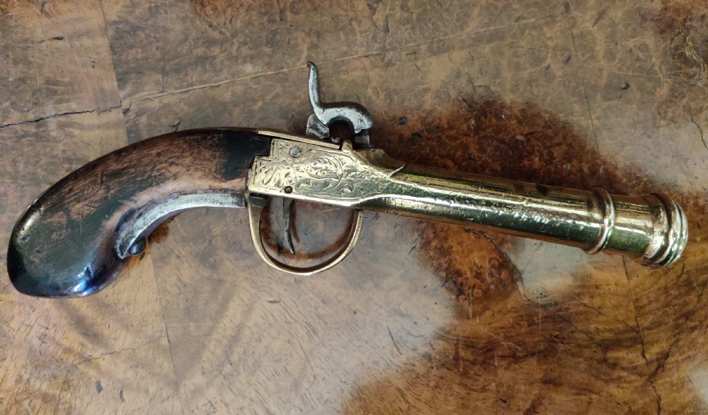 Belgian Blunderbuss  Pistol, with brass barrel.  View IX