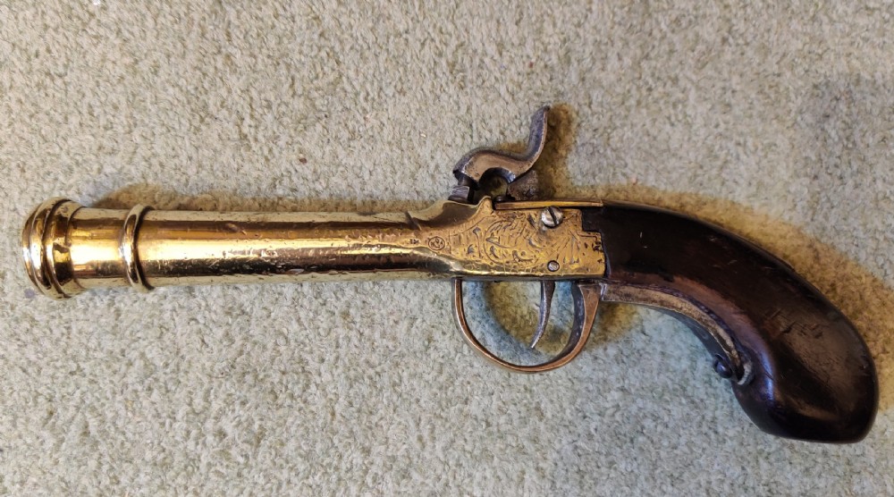 Belgian Blunderbuss  Pistol, with brass barrel.  View XV