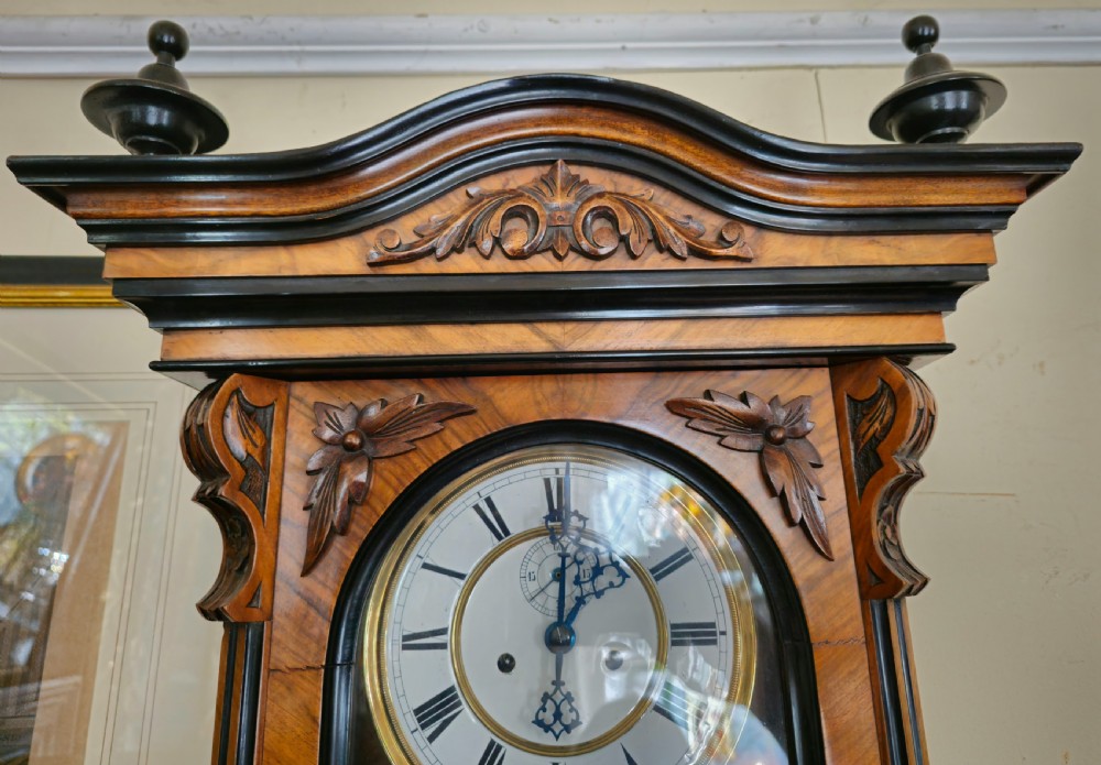 Double Weighted Walnut 8-day Vienna Regulator Wall Clock, 19th century  View IV