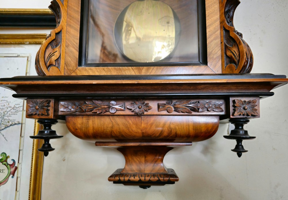 Double Weighted Walnut 8-day Vienna Regulator Wall Clock, 19th century  View IX