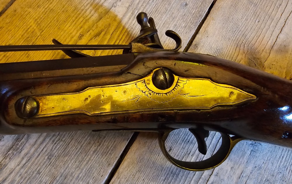 Flintlock Blunderbuss fitted with a folding bayonet circa 1780. View IX