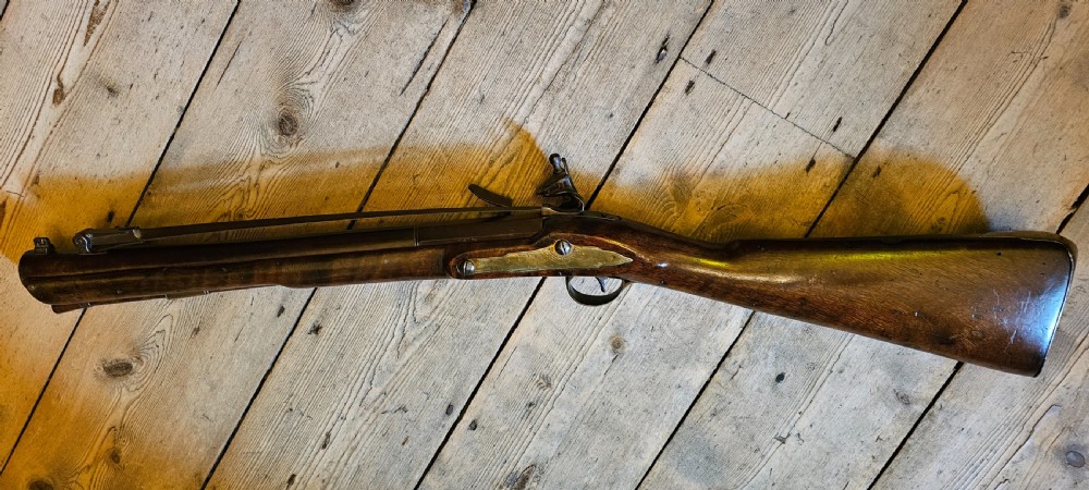 Flintlock Blunderbuss fitted with a folding bayonet circa 1780. View XI