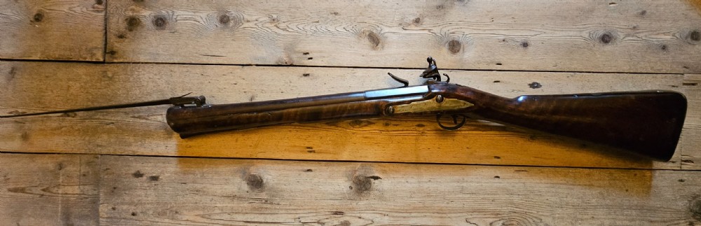 Flintlock Blunderbuss fitted with a folding bayonet circa 1780. View XXIV