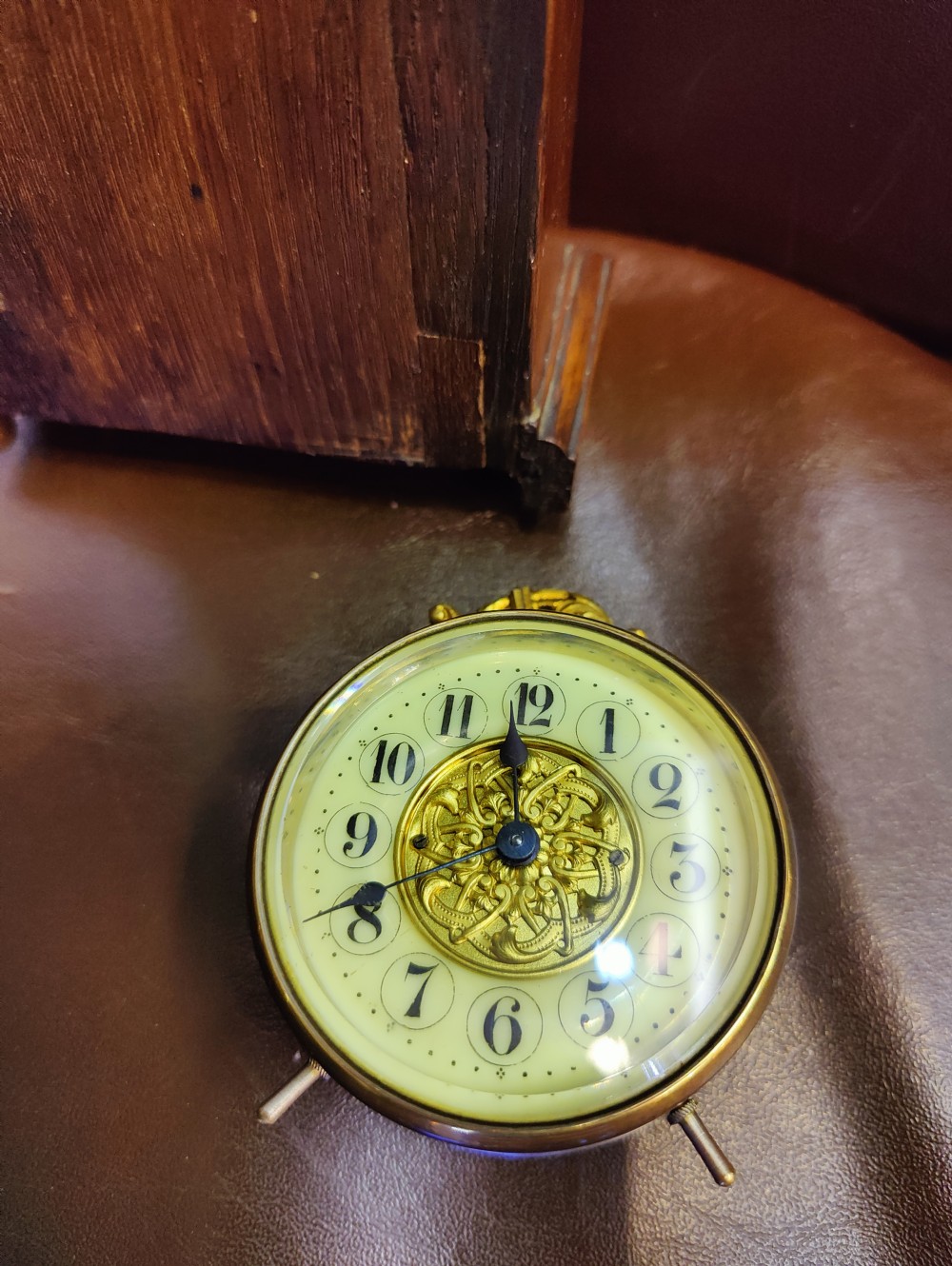 PORTMiniature Longcase clock circa 1890 with original clockwork movement. Made from oak crossbanded with mahogany. View VII