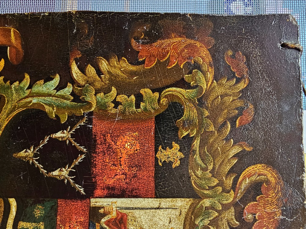 A very rare hand painted in Oil, wooden coach panel of the Lancaster and Carlisle Railway.  View II