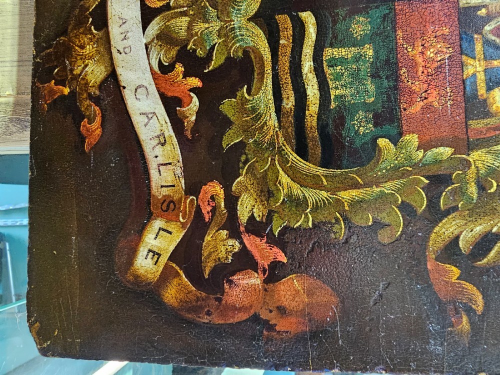 A very rare hand painted in Oil, wooden coach panel of the Lancaster and Carlisle Railway.  View VI