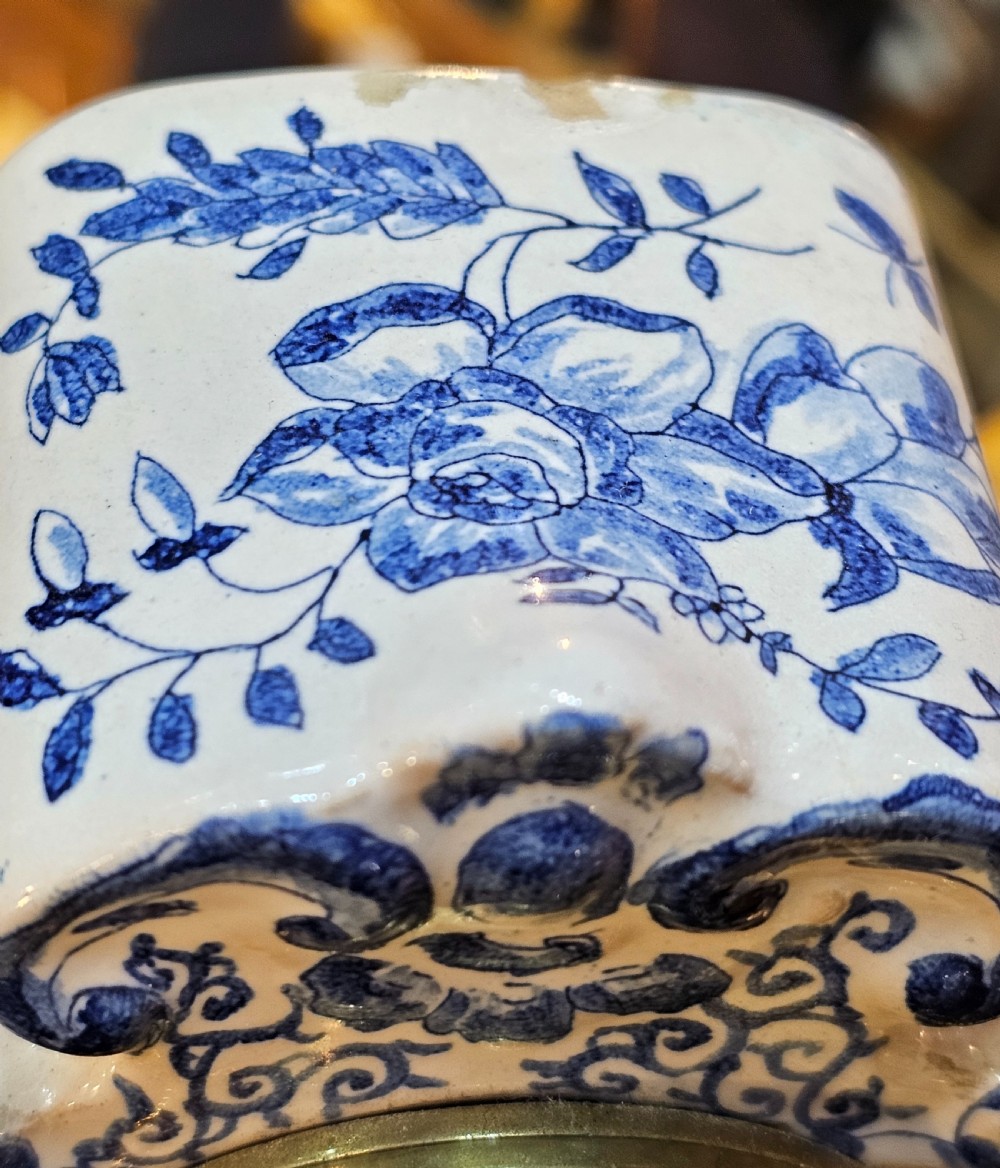 Unit-A 19th Century Delft Fayence, Miniature Blue & White, Porcelain Longcase Clock. Circa 1880.
 View VI