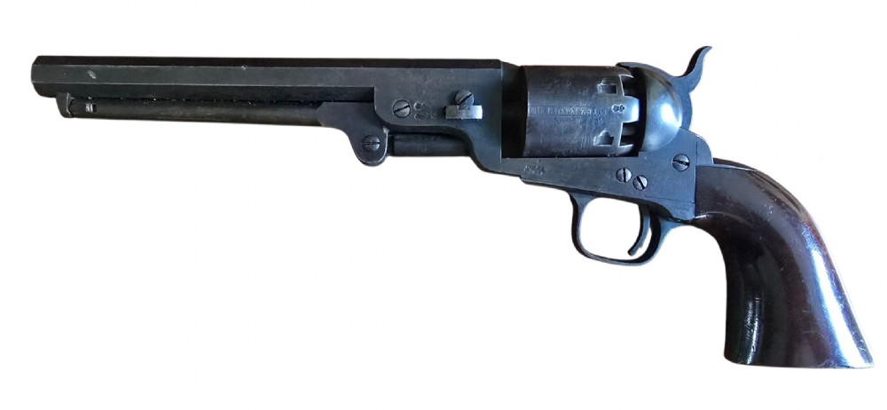 Colt Model 1851 Navy Percussion Revolver – London Proofed Export Model (Serial No. 157389-L) circa 1863.
