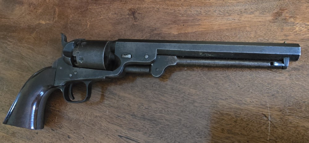Colt Model 1851 Navy Percussion Revolver – London Proofed Export Model (Serial No. 157389-L) circa 1863.
