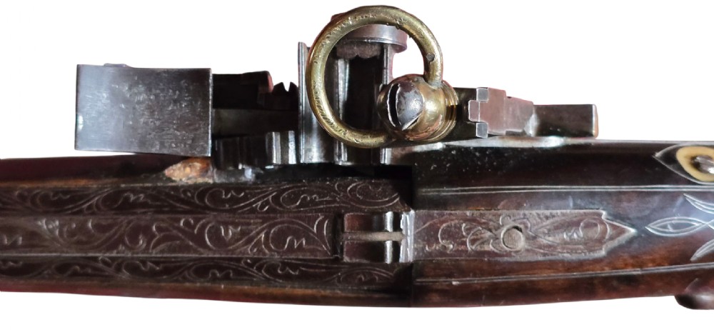 A fine Moroccan Snaphance Jezail Musket with silver Inlay Decoration. Circa 1889 View IX