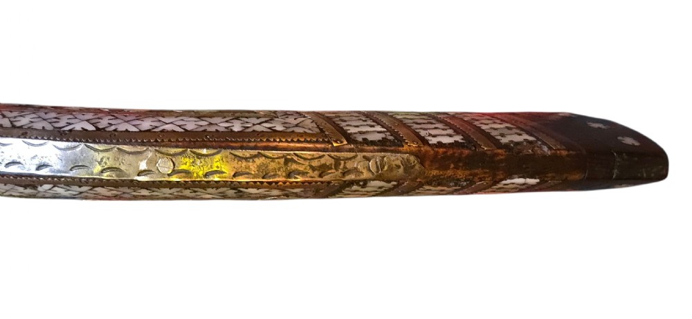 Fine Indo - Muslim Flintlock Musket/Jezail, extensively decorated with inset brass and Mother-of-Pearl Inlay, complete with Afghan stock c.1780–1820 View XIV