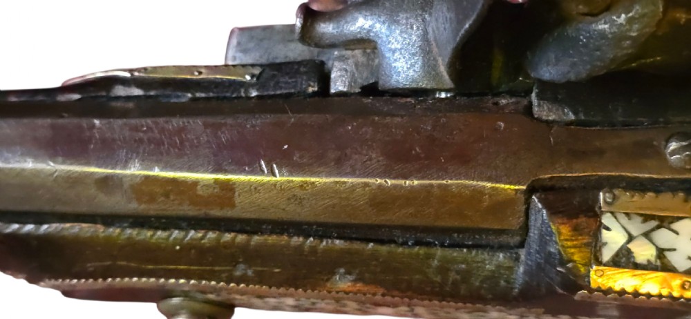 Fine Indo - Muslim Flintlock Musket/Jezail, extensively decorated with inset brass and Mother-of-Pearl Inlay, complete with Afghan stock c.1780–1820 View XXV
