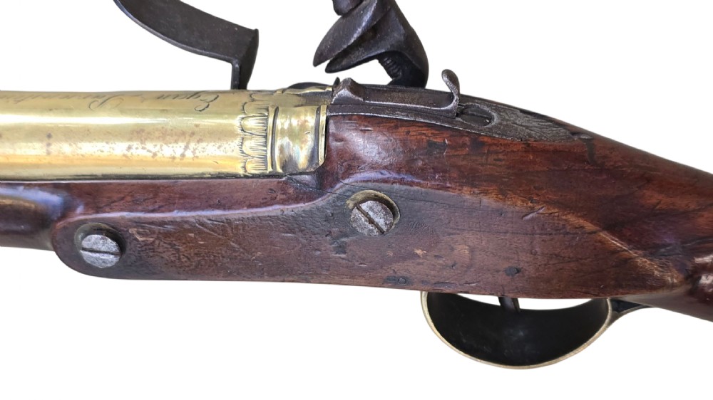 Rare 18th Century Irish Flintlock Blunderbuss with Spring Bayonet by the Renowned Irish Gunsmith EGAN, PARSONSTOWN (Birr). View IX