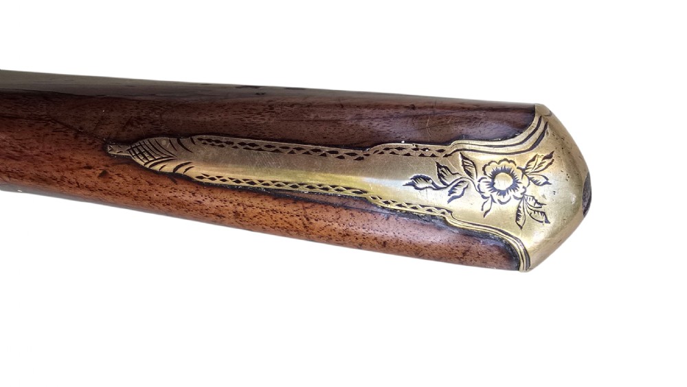 Rare 18th Century Irish Flintlock Blunderbuss with Spring Bayonet by the Renowned Irish Gunsmith EGAN, PARSONSTOWN (Birr). View XII