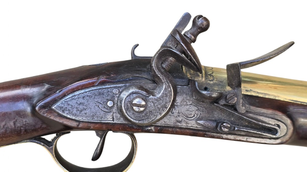 Rare 18th Century Irish Flintlock Blunderbuss with Spring Bayonet by the Renowned Irish Gunsmith EGAN, PARSONSTOWN (Birr). View XXI