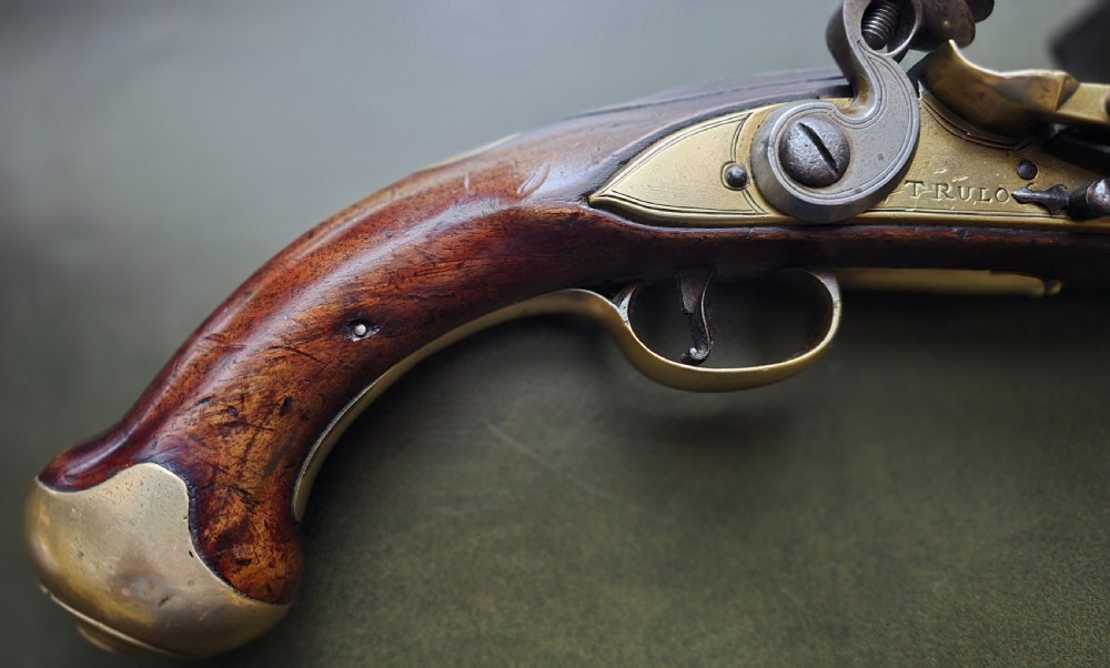 Italian Military Flintlock Service Pistol, signed “TRULO