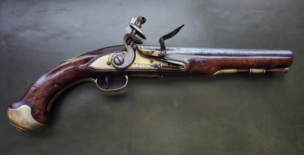 Italian Military Flintlock Service Pistol, signed “TRULO