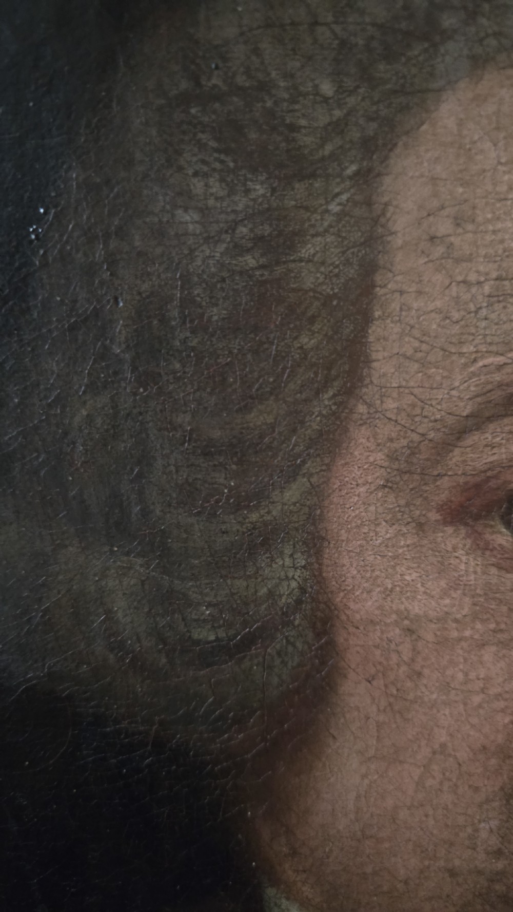 18th Century English Oil on Canvas Portrait of a Gentleman, c.1750 — Unlined Original Georgian Canvas View X