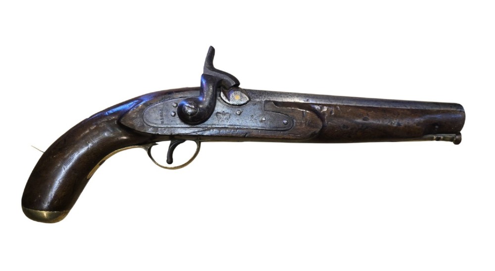 Mid-19th Century British Tower Percussion Cavalry Horse Pistol, Birmingham Proofs & lock bearing a crown and 'Tower' marking. View XI