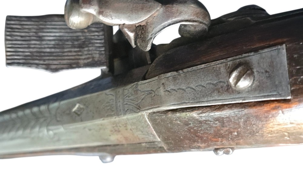 Early 19th-Century Albanian Balkan Flintlock Holster Pistol, 18-Bore with possibly the name “Spilloin” or similar engraved on the lock. View VI