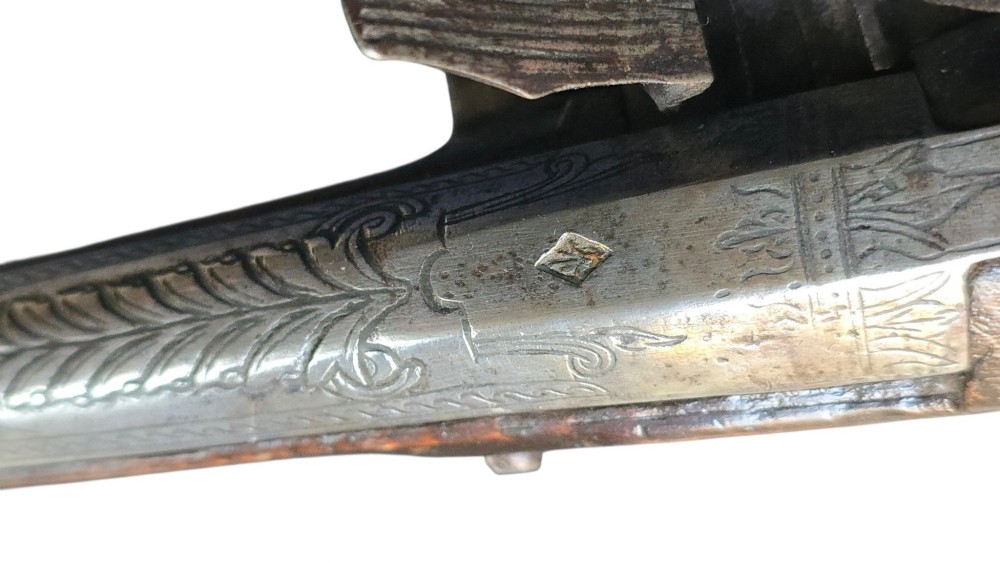 Early 19th-Century Albanian Balkan Flintlock Holster Pistol, 18-Bore with possibly the name “Spilloin” or similar engraved on the lock. View VII