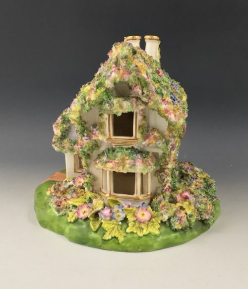 fig 1. Fine English porcelain cottage pastille burner. Possibly Spode, c. 1830