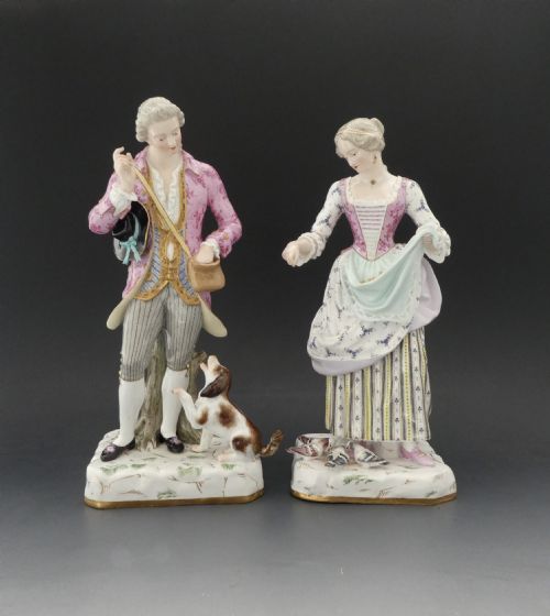 Pair Meissen Porcelain Figures, C. 1860.
