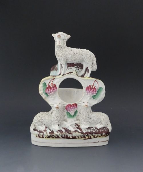 Staffordshire Sheep Watch Holder, C. 1860.