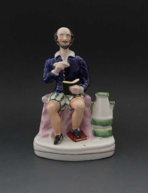 Staffordshire Pottery Figure William Shakespeare, C. 1850.