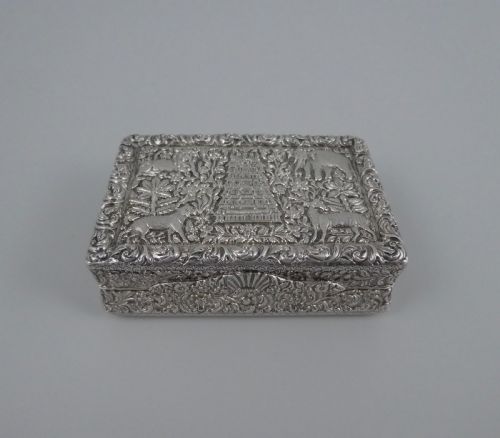 Indian Silver Double Snuff Box. Trichinopoly or Tanjore, C. 1860.