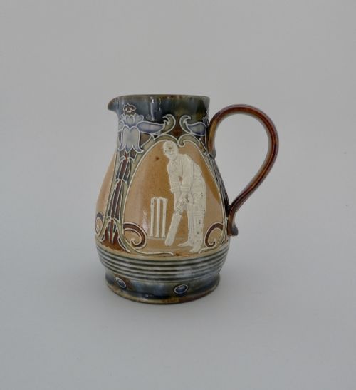 Doulton Lambeth Stoneware Cricket Jug, C. 1895.