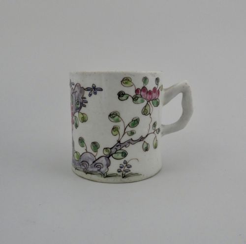 Bow Porcelain Coffee Can. Famille Rose Style Decoration. C. 1755.