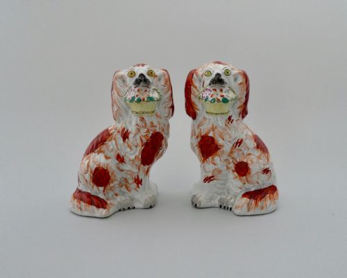 Staffordshire Basket of Flower Spaniels, C. 1860.