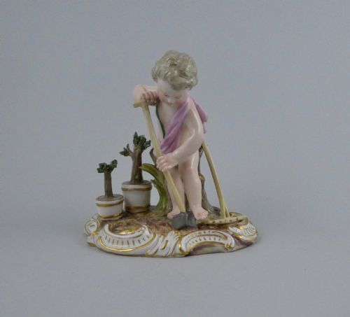 Meissen Porcelain Putti Gardener, C. 1870.